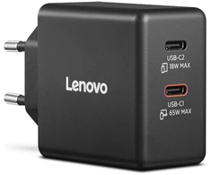 „Lenovo“ dvigubas USB-C 65 W GaN įkroviklis | USB-C | 65 W | Įkroviklis