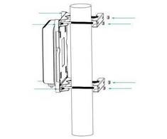 Z ALLNET Switch unmanaged outdoor 3 Port Gigabit 100W zbh. Mast-Montage/Pole-Mount Kit