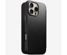 Dėklas Nomad Leather Folio, juodas - iPhone 16 Pro Max