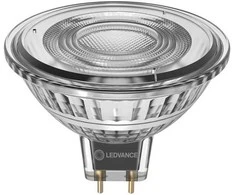 Ledvance 4,9W LED lemputė MR16, GU5.3, MR16, skaidri, 36°, 2700K, dimeriuojama