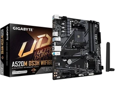 Pagrindinė plokštė „Gigabyte A520M DS3H WIFI6E“ | Procesoriaus šeima AMD | Procesoriaus lizdas AM4 | DDR4 | Palaikomos standžiojo disko sąsajos SATA, M.2 | SATA jungčių skaičius 4