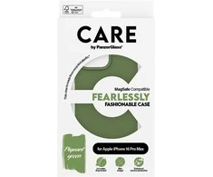 Dėklas Panzer Glass CARE by PanzerGlass Fashion galinis dangtelis MagSafe, skirtas iPhone 16 Pro Max – žalias