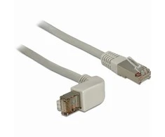 DeLOCK 83524 kabelis RJ45 Cat.6 SSTP kampinis/tiesus RJ45 kištukas kampu į RJ45 kištuką 0,5 m pilkas