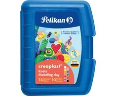 Pelikan Plastilinas 10sp 240g mėlynoje dėžutėje