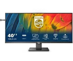 Monitorius Philips 40B1U5600/00, 40", IPS, 3440 x 1440, 4 ms, 500 cd/m², Juodos spalvos