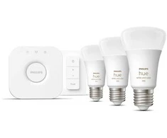 Philips Hue apšvietimo rinkinys: 3x E27 9W RGBW + jungiklis