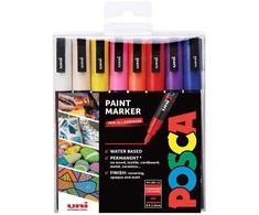 Posca - PC3M - Plunksnakotis plonu antgaliu, 16 vnt.