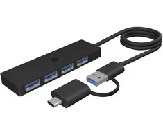 Icy Box IB-HUB1424-C3 4 prievadų USB A tipo šakotuvas, C/A tipo jungtis