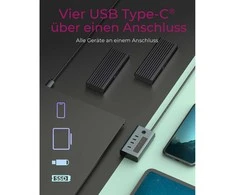 Icy Box Hub IB-HUB1454-C31 4 prievadų C tipo HUB su 24W maitinimo šaltiniu