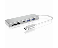 Icy Box 3x prievadas USB 3.0 (2x Type-C ir 1x Type-A) Hub, USB Type-C, kortelių skaitytuvas