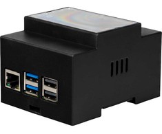 Korpusas montuojamas ant DIN bėgelio skirtas Raspberry Pi 5 (RPI5) juodas JOY-IT