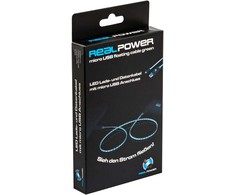 RealPower USB kabelis USB 2.0 USB-A - Micro-B 75 cm LED šviesa