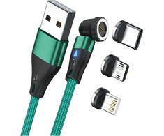 Kabelis USB Realpower USB-A - USB-A 1 m Žalias (439636)