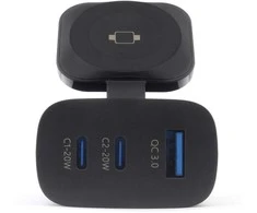 Powerbank Realpower kroviklis įrenginiams przenośnych Power bank, Išmanusis laikrodis, Planšetė Juodas Prąd zmienny Ładowanie belaidės Szybkie ładowanie Wewnętrzna