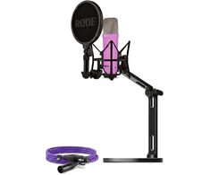Rode Microphones NT1 Signature +XLR-cable+Desktop Studio Arm , microphone - violetinė, Bundle