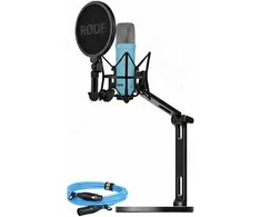 Rode Microphones NT1 Signature +XLR-cable+Desktop Studio Arm , microphone - lightblue, Bundle