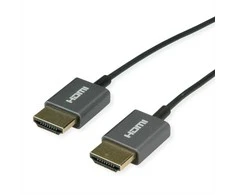 ROLINE 8K HDMI Ultra HD Kabelis mit Ethernet, ST/ST, ultra-slim, koaxial, juodas, 1,5 m