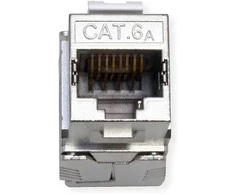 ROLINE Cat.6A (Class EA) Keystone, RJ-45, geschirmt, werkzeuglos, GHMT, silberfarben