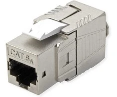 ROLINE Cat.6A (Class EA) Keystone, RJ-45, geschirmt, werkzeuglos, GHMT, silberfarben