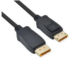 ROLINE DisplayPort Kabelis, v2.1, 10K, DP ST - ST, juodas, 1,5 m