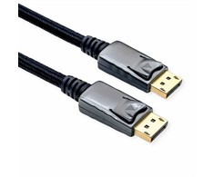 Roline ROLINE Kabelis DisplayPort, DP v1.4, M/M, juoda/sidabrinė, 1 m