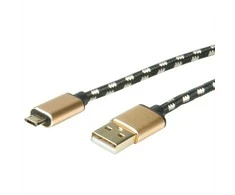 ROLINE GOLD USB 2.0 Kabelis Typ A ST - Micro B ST reversibel 0,8m