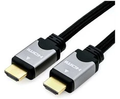 ROLINE HDMI High Speed Kabelis mit Ethernet, ST-ST, juodas / sidabrinis, 7,5 m