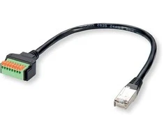 ROLINE Kabeladapter RJ45 Stecker zu Terminalblock, (Drucktasten), 30 cm