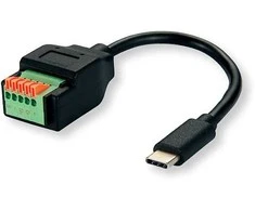 ROLINE Kabeladapter USB-Typ-C Stecker zu 5-Pin-Klemmleiste, (Drucktasten), 15 cm