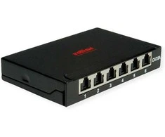 ROLINE Mini-Patchpanel, Cat.6A (Class EA), 6x RJ45, 0,5HE, geschirmt, juodas