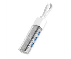 ROLINE Mobiler USB 3.2 Gen 1 Hub, 4fach, Typ A+C Anschlusskabel