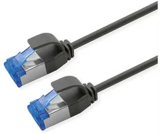 ROLINE Patchkabel Cat.6A (Class EA) S/FTP (PiMF), LSOH, PoE, juodas, 0,3 m
