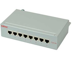 ROLINE Patchpanel 8 Ports Kat.5e Class D geschirmt grau