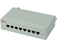 ROLINE Patchpanel 8 Ports Kat.5e Class D geschirmt grau