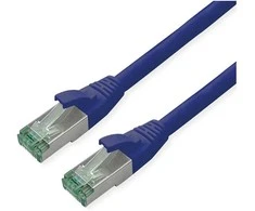 ROLINE RM Patchkabel Cat.6A S/FTP (PiMF), blau, 1 m