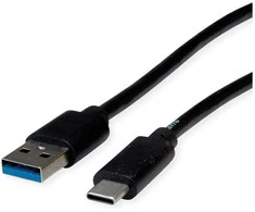 ROLINE RM USB 3.2 Gen 1 Kabelis, A-C, ST/ST, juodas, 0,5 m