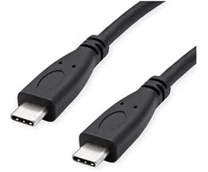 ROLINE RM USB 3.2 Gen 2 Kabelis, C-C, ST/ST, 4K UHD-1, 10Gbit/s, Emark, 100W, juodas, 0,5 m