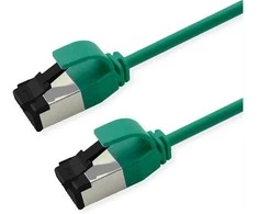 ROLINE S/FTP Patchkabel Kat.8.1, Slim, PoE, gruen, 1,5m
