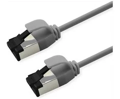 ROLINE S/FTP Patchkabel Kat.8.1, Slim, PoE, grau, 1,5m