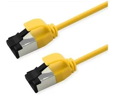 ROLINE S/FTP Patchkabel Kat.8.1, Slim, PoE, gelb, 3m