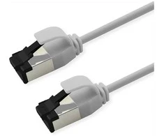 ROLINE S/FTP Patchkabel Kat.8.1, Slim, PoE, baltas, 0,5m