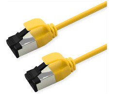 ROLINE S/FTP Patchkabel Kat.8.1, Slim, PoE, gelb, 2m