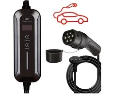 ROLINE Tragbares E-Auto Ladegert, CEI23-50 (IT, Typ-L) &amp; Typ2 Stecker, 1-phasig, Mode 2, 16 A, 3,6 kW, 7,5 m
