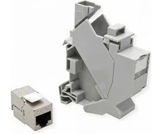 ROLINE Tragschienenadapter fr Keystone Module, inkl. Cat.6A Keystone, geschirmt, 45