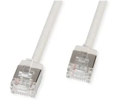 ROLINE U/FTP DataCenter Patchkabel Cat.6A (Class EA), LSOH, slim, extra kurzer Stecker, grau, 3 m