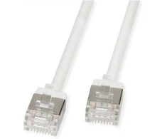 ROLINE U/FTP DataCenter Patchkabel Cat.6A (Class EA), LSOH, slim, extra kurzer Stecker, wei, 2 m