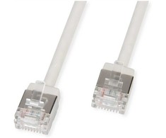ROLINE U/FTP DataCenter Patchkabel Cat.6A (Class EA), LSOH, slim, extra kurzer Stecker, grau, 1,5 m