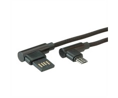 Roline USB-A – micro-B USB laidas 0,8 m Juodas (11.02.8720)