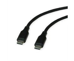 ROLINE USB 2.0 Kabelis, Typ C-C, ST/ST, Silikon, 60W, juodas, 1 m