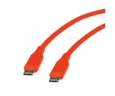 ROLINE USB 2.0 Kabelis, Typ C-C, ST/ST, Silikon, 60W, oranžinis, 1 m